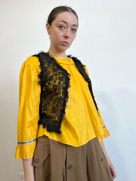 Antique Late 1800's Black Lace Vest