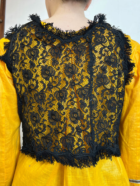 Antique Late 1800's Black Lace Vest