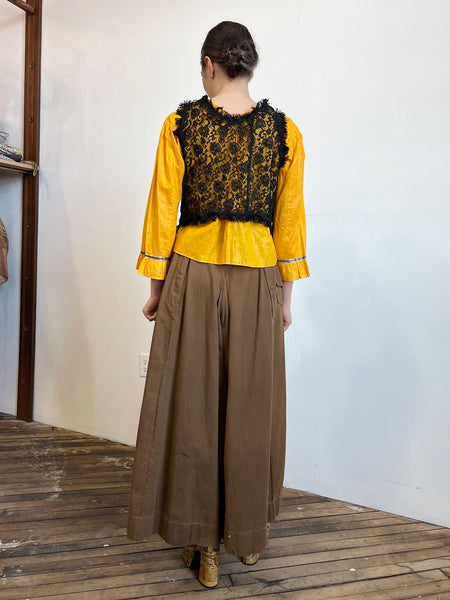 Antique Late 1800's Black Lace Vest