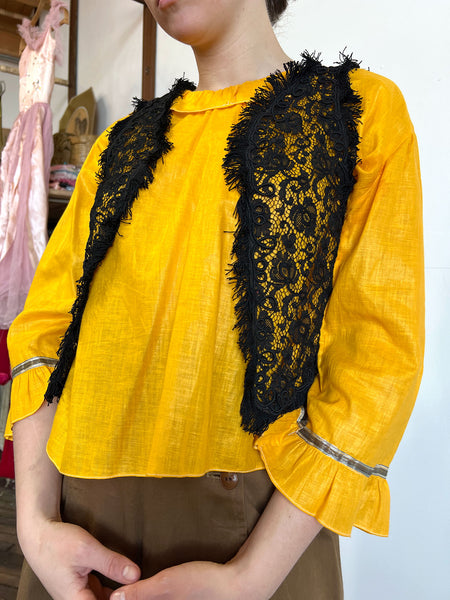 Antique Late 1800's Black Lace Vest