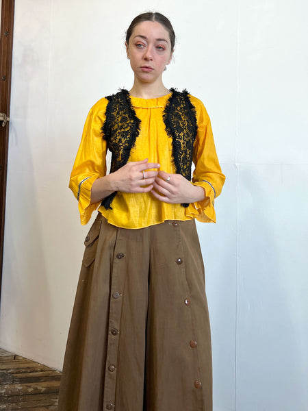 Antique Late 1800's Black Lace Vest