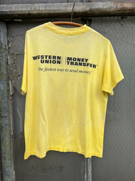 Vintage Paper Thin Western Union Money Transfer Single Stitch T-Shirt