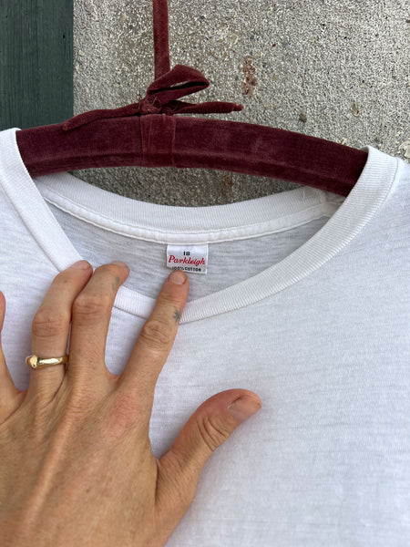 Vintage 1950's - 60's Paper Thin White Cotton T-Shirt