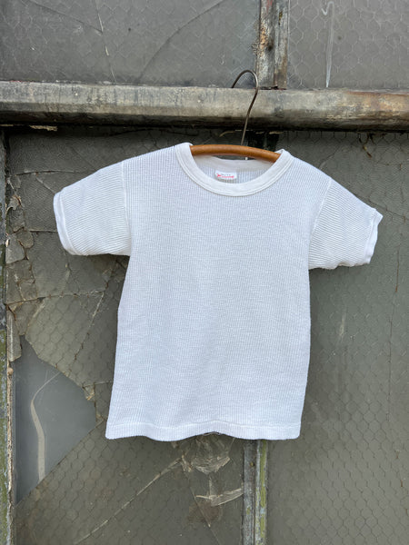 Vintage 1960's White Waffle Knit Baby Tee