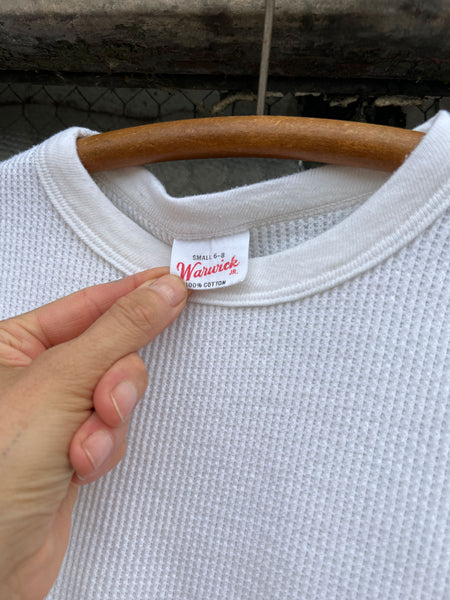 Vintage 1960's White Waffle Knit Baby Tee