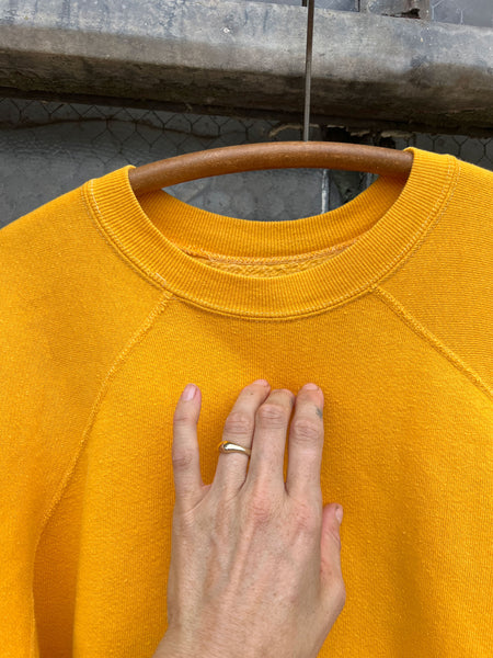Vintage 1960's - 1970's Yellow Cotton Sweatshirt