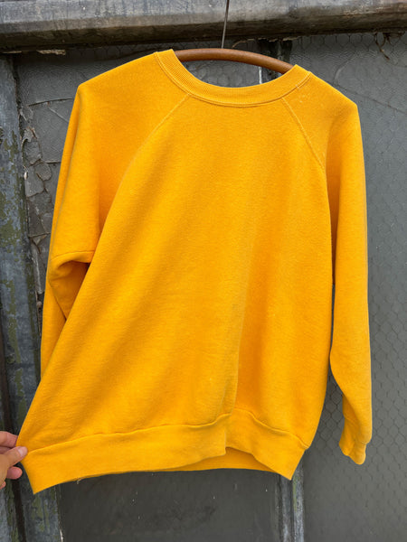 Vintage 1960's - 1970's Yellow Cotton Sweatshirt
