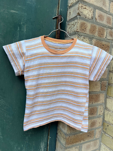 Vintage 1960's Striped Yellow Baby Tee