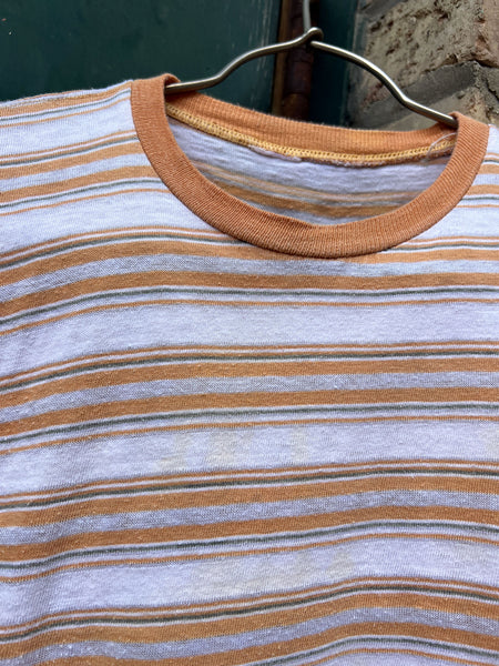 Vintage 1960's Striped Yellow Baby Tee