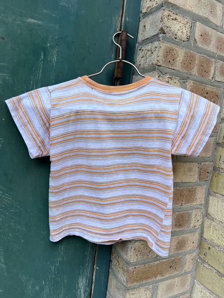 Vintage 1960's Striped Yellow Baby Tee