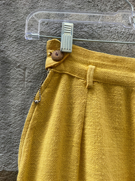 Vintage 1930's - Early 1940's Yellow Sportswear Set, Wooden Buttons