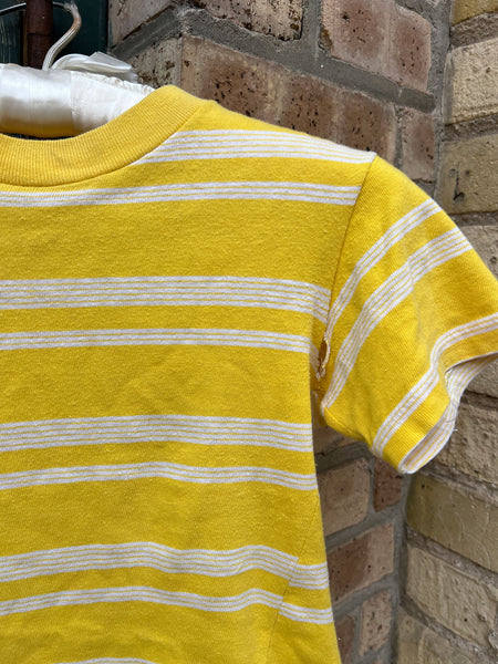 Vintage 1960's Yellow Striped Cotton T-Shirt