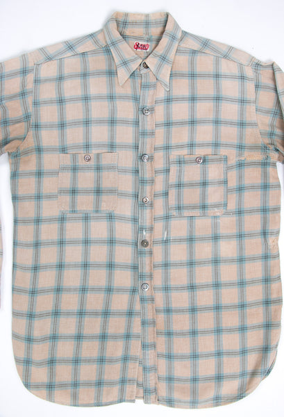 Antique Early Vintage 1920's - 30's Flannel Button Down Shirt