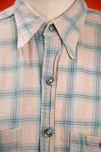 Antique Early Vintage 1920's - 30's Flannel Button Down Shirt