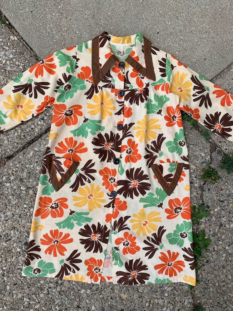 1930's Cotton Floral Smock