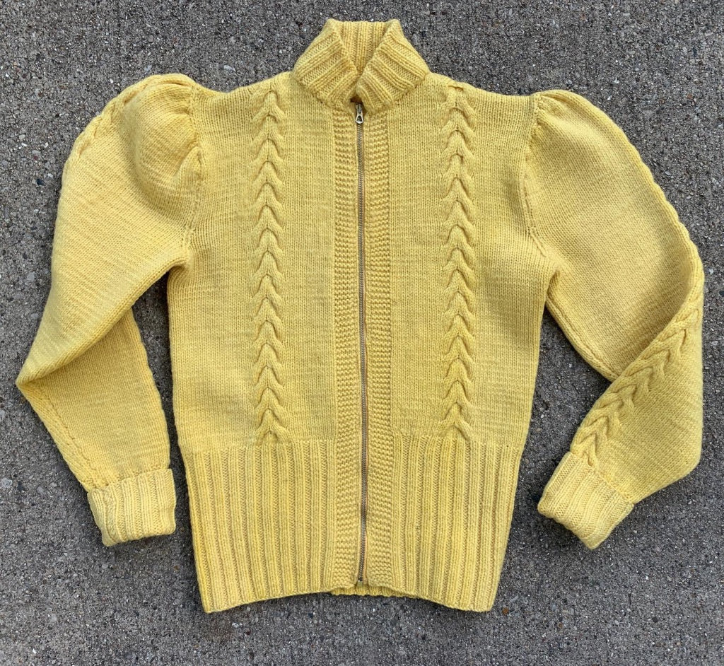 1930's Heavy Wool Zip Up Sweater