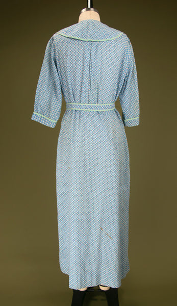 Vintage 1930's Depression Era Blue Farm Dress