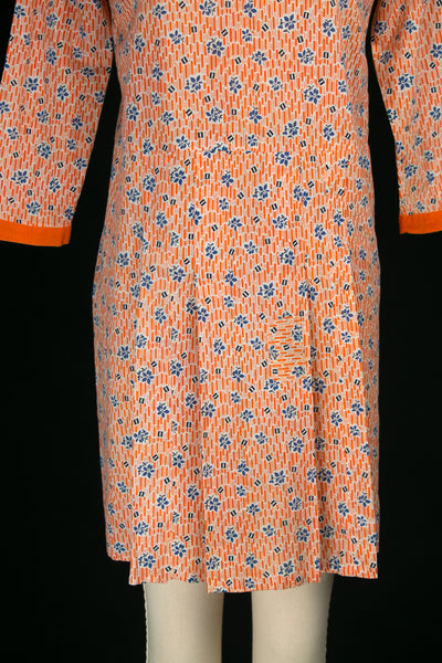 Vintage 1930's Depression Era Orange Floral Dress