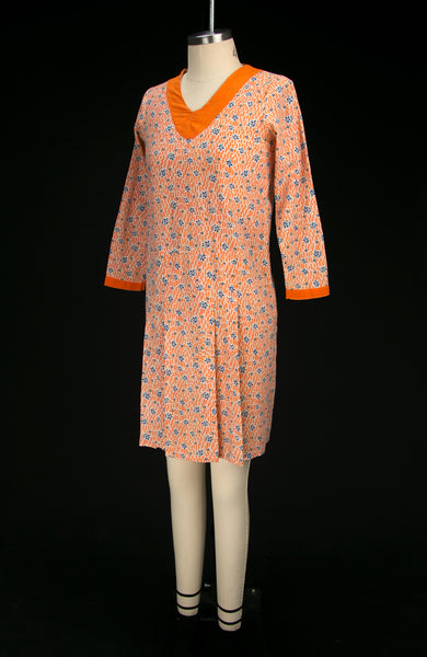 Vintage 1930's Depression Era Orange Floral Dress