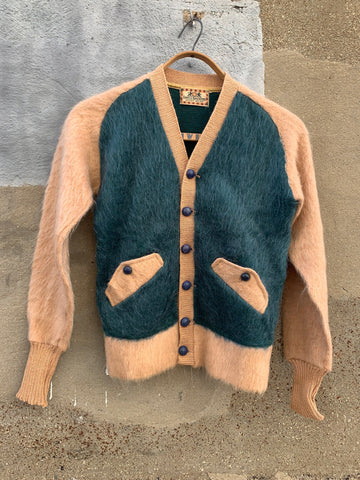 Vintage Early 1940's Campus Originals Mohair Cardigan