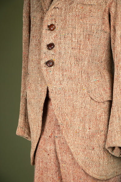 Antique 1890's Irish Tweed Suit with Pants, Vest and Blazer