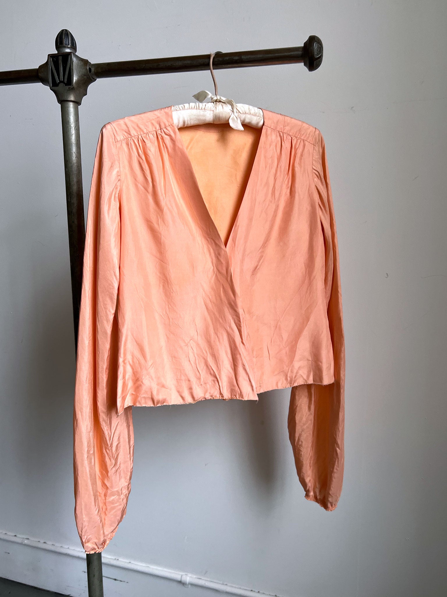 Vintage 1930's Peachy Pink Silk Jacket, Blouse, Women's 30's