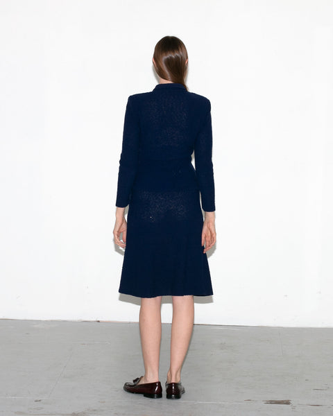 Vintage 1940's - 1950's  Navy Blue Wool Boucle Knit Set by Kimberly Knits, Knitwear