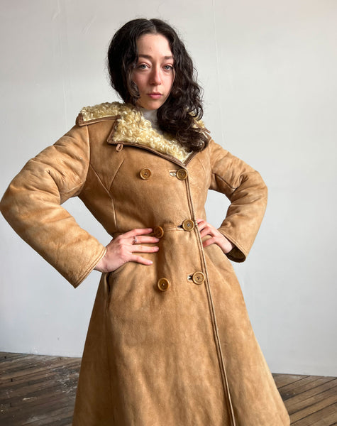 Vintage 1960's - 1970's Shearling Lined Coat