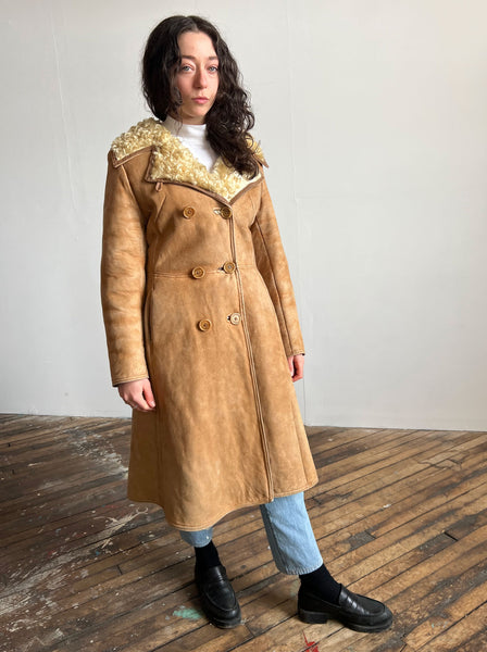 Vintage 1960's - 1970's Shearling Lined Coat