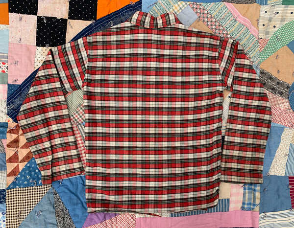 Vintage 1930's Plaid Flannel Button Up Shirt, 30's Outdoor