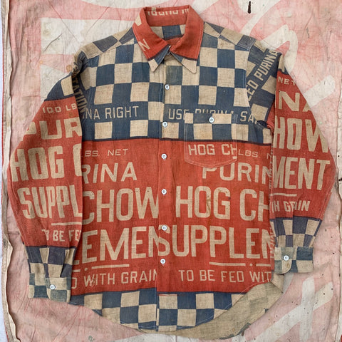 1930's Hog Chow Button Up