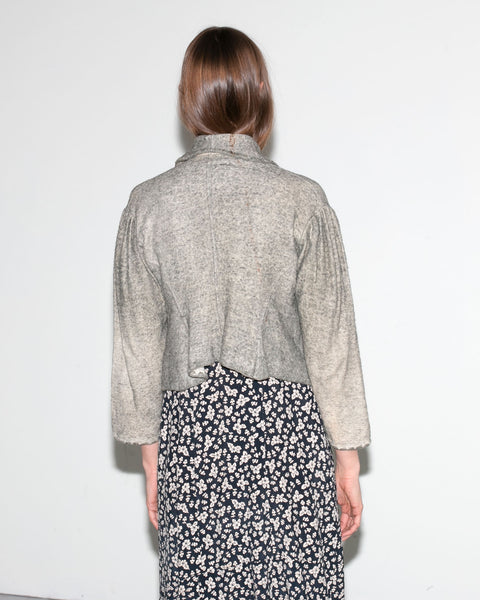 Antique 1890's Heather Grey Fleece / Wool Cropped Jacket, Victorian Era, Women's