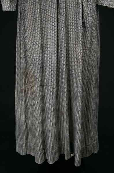 Antique Edwardian Era Grey Calico Work Wear Dress