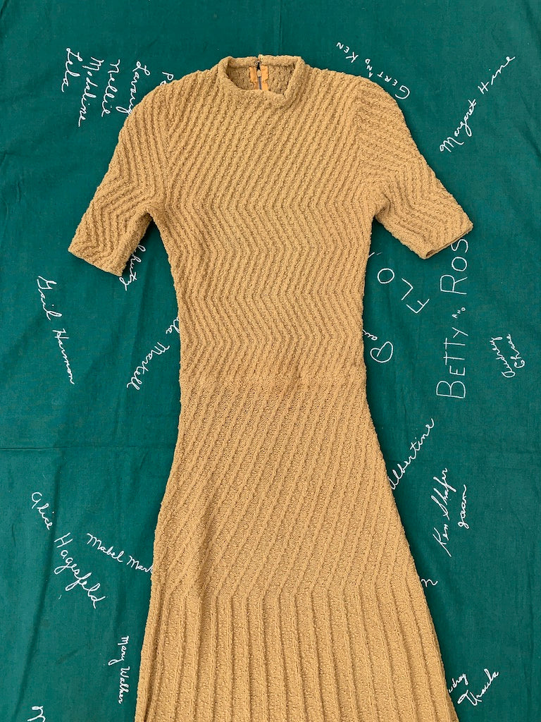 1940's Ochre Knit Dress