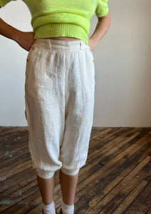 Antique 1910's - 20's Off White Linen Bottoms, Women's Edwardian Sportswear, Los Angeles