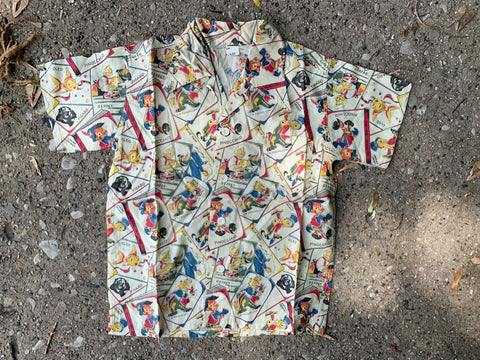 1930's Pinocchio Novelty Print Button Up