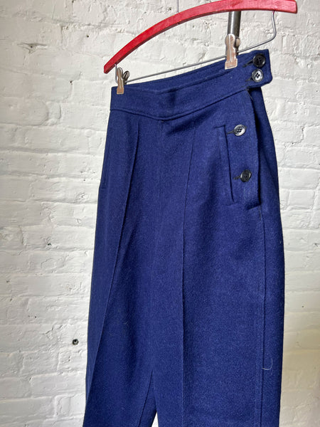 Vintage Rare 1930's 1940's Navy Blue Wool Snow Suit Set, Women's Sportswear, 40's