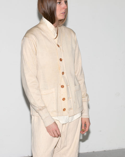 Vintage 1930's 1940's Cream Wool Athletic Cardigan / Sportswear, Knitwear