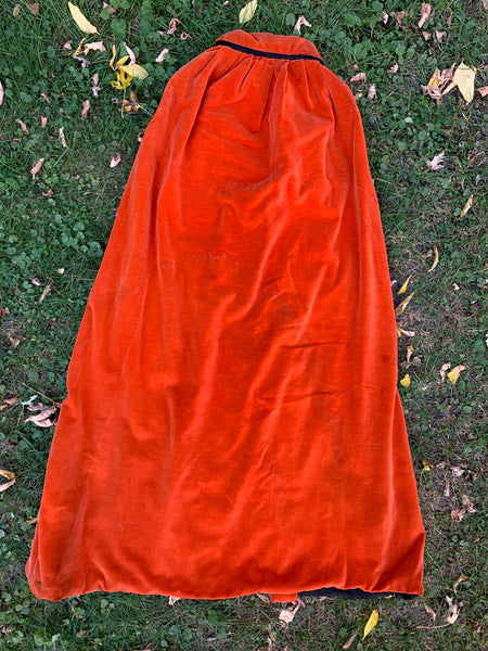 Vintage 1930's Era Orange Velvet Cape