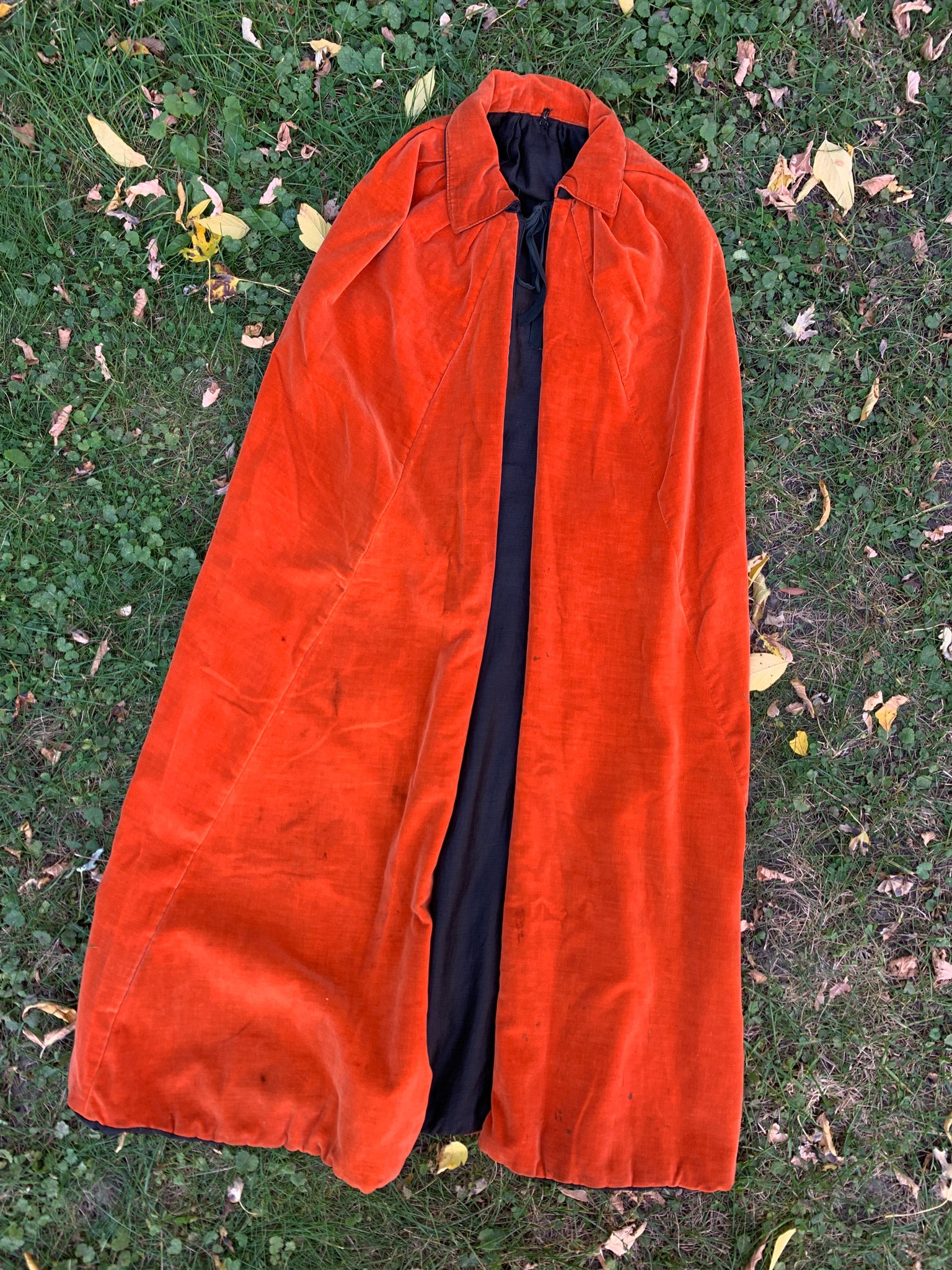Vintage 1930's Era Orange Velvet Cape