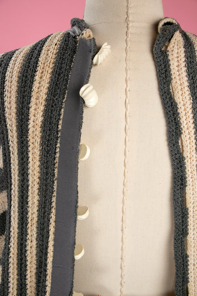 Vintage 1930's Striped Rayon Knit Sweater
